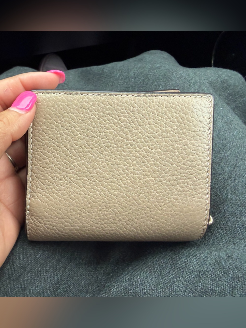 Coach Pebbled Leather Snap Wallet in light brown - Picture 3 of 5